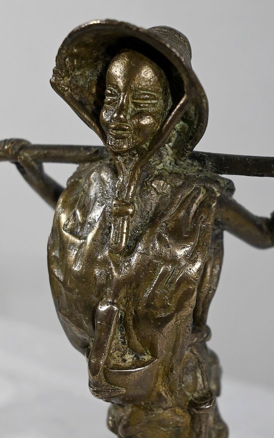 Bronze « Le Paysan Indochinois », Asie – Début XXe