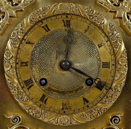 Orologio in bronzo dorato, timbro A. Destape - Inizio del XIX secolo