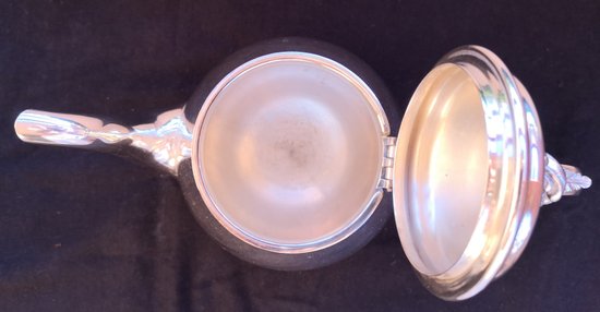 CHRISTOFLE coffee tea service "Pompadour" model in silver metal (4 pieces)