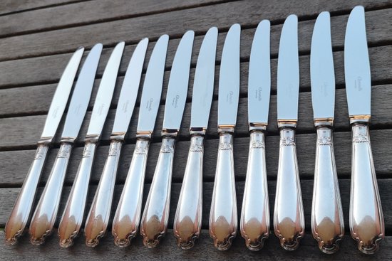 12 table knives model Pompadour goldsmith Christofle