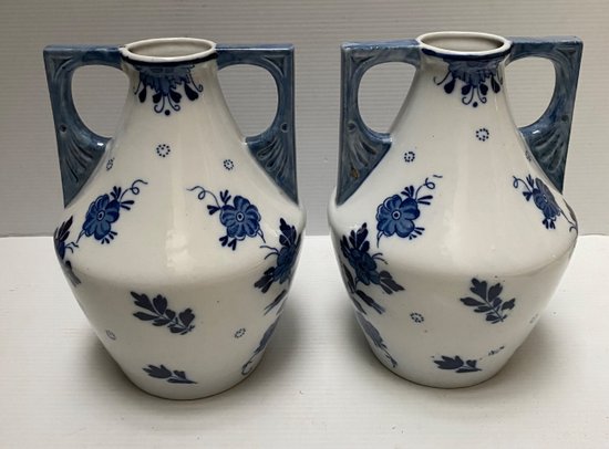 PAIR OF DELFT VASES