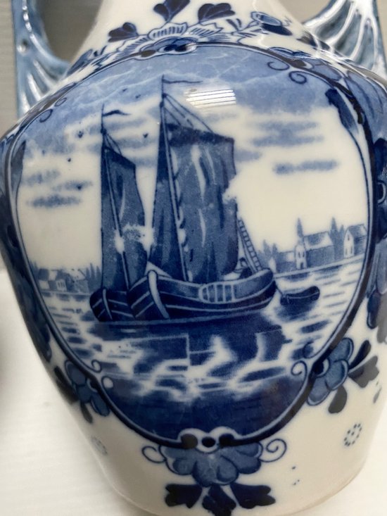 PAIR OF DELFT VASES