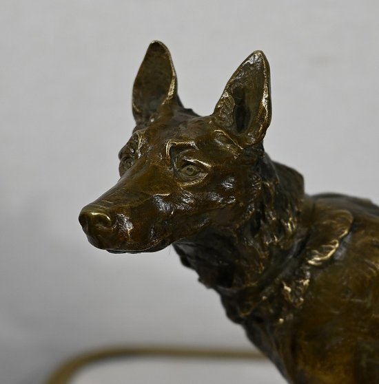 Bronze " The German Shepherd ", after P-A. Laplanche - Early XXth century