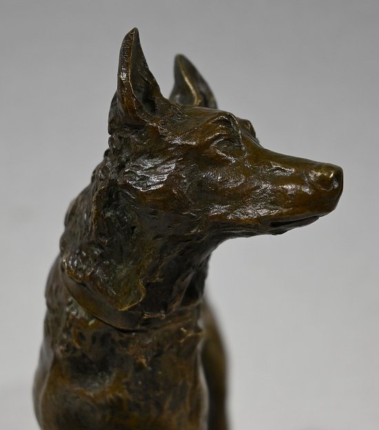 Bronze " The German Shepherd ", after P-A. Laplanche - Early XXth century