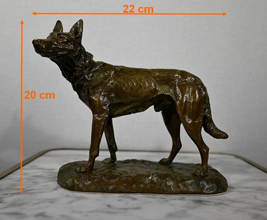 Bronze " The German Shepherd ", after P-A. Laplanche - Early XXth century