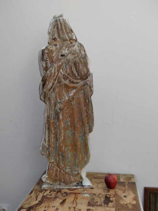 Large Virgin or Saint Statue Carved Wood 16/17th Century