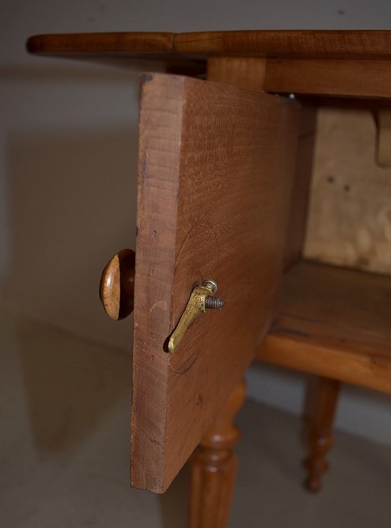 Small living room table with shutters in solid cherry wood, Louis-Philippe period - 19th century