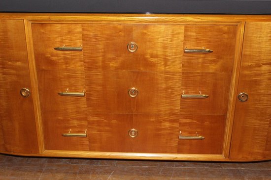 Art Deco Period Sideboard In Light Wood About 1930