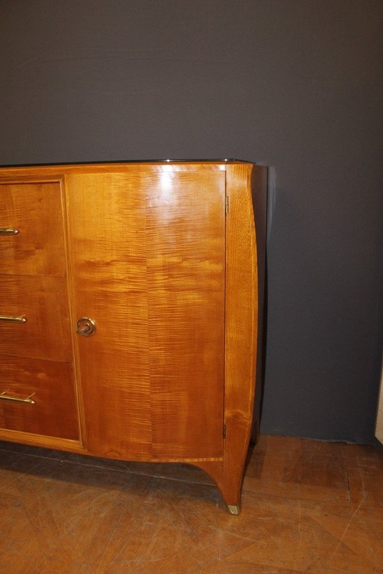 Art Deco Period Sideboard In Light Wood About 1930