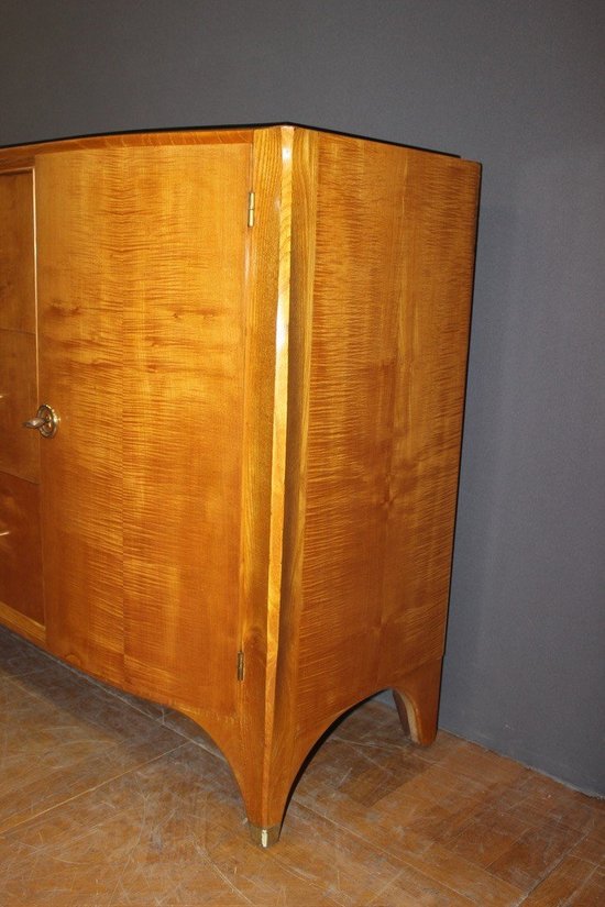 Art Deco Period Sideboard In Light Wood About 1930