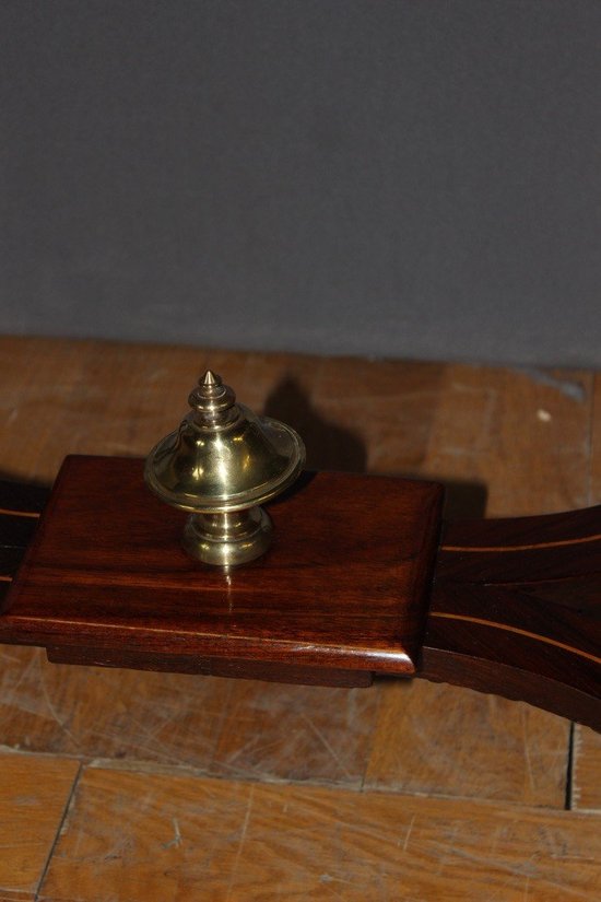 Louis XVI Style Table In Rosewood Inlaid With Flowers late XIX