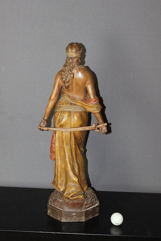 Polychrome terracotta titled "Judith" by Goldscheider around 1900