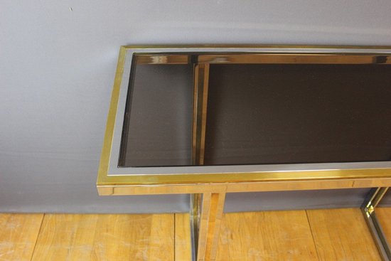 Chrome And Gold Console By Romeo Rega About 1970