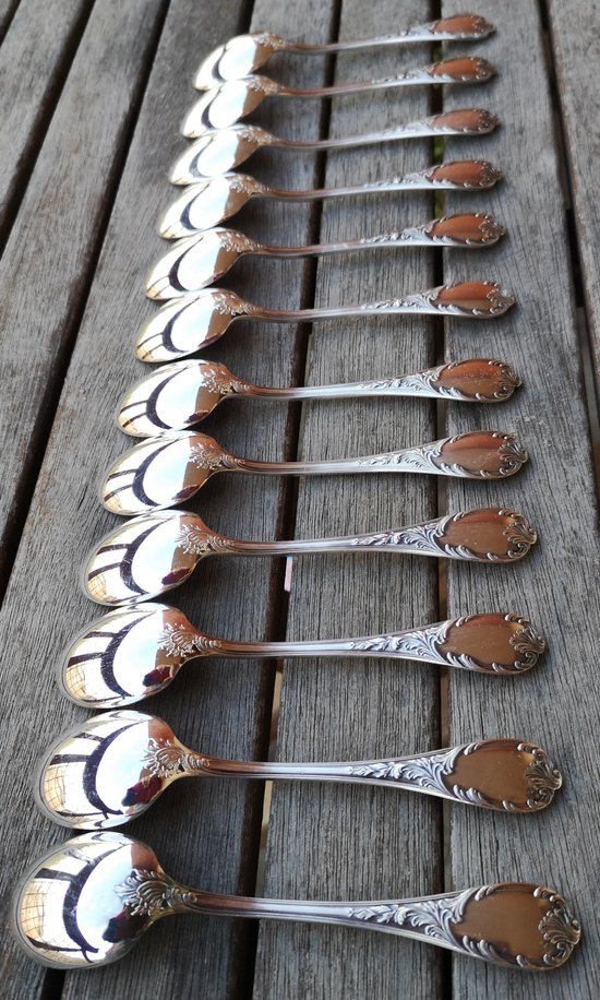 12 silver plated ice cream spoons model Marly Christofle silverware