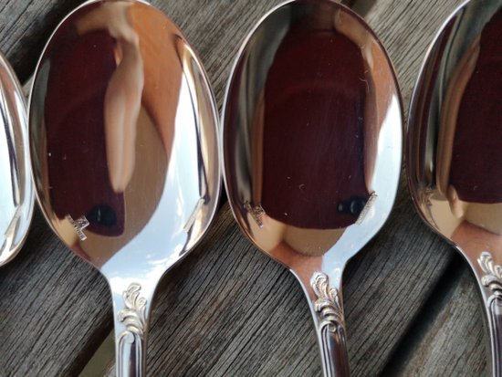 12 silver plated ice cream spoons model Marly Christofle silverware