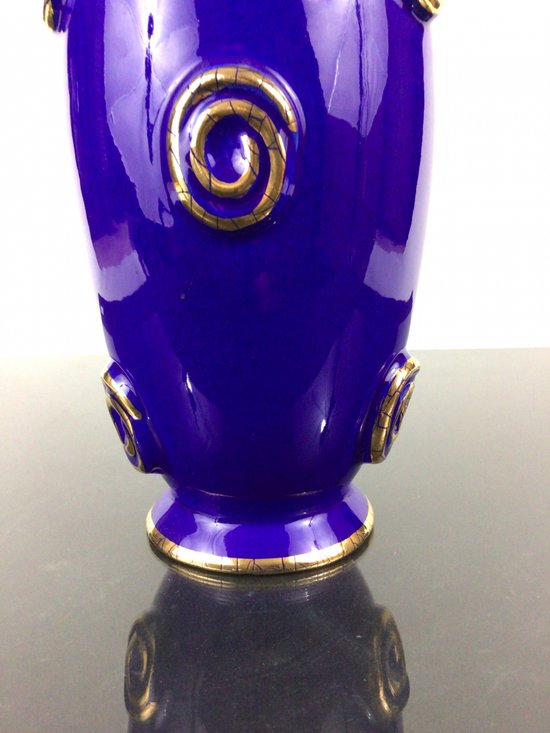 Vase aus Longwy-Steingut Art déco