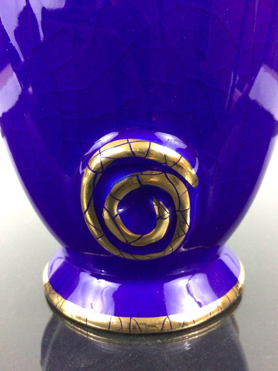 Vase aus Longwy-Steingut Art déco