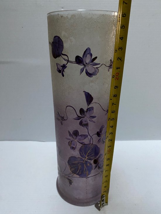 ENAMELLED HALF CRYSTAL VASE