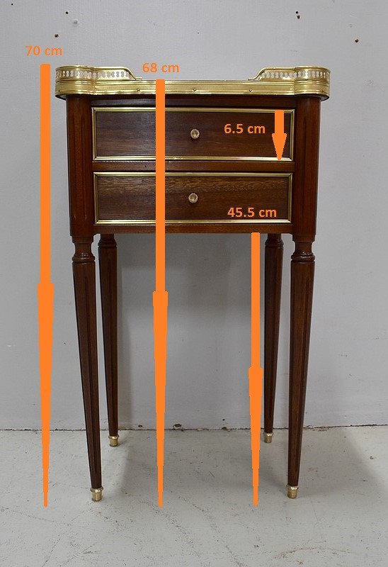 Petite Table Chiffonnière en Acajou massif, style Louis XVI - Début XXe