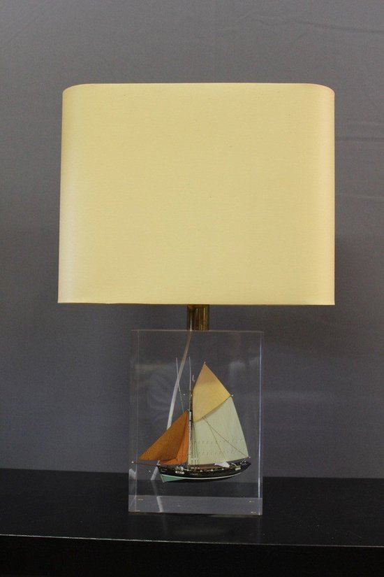 Plexiglas Lamp Boat Inclusion About 1980