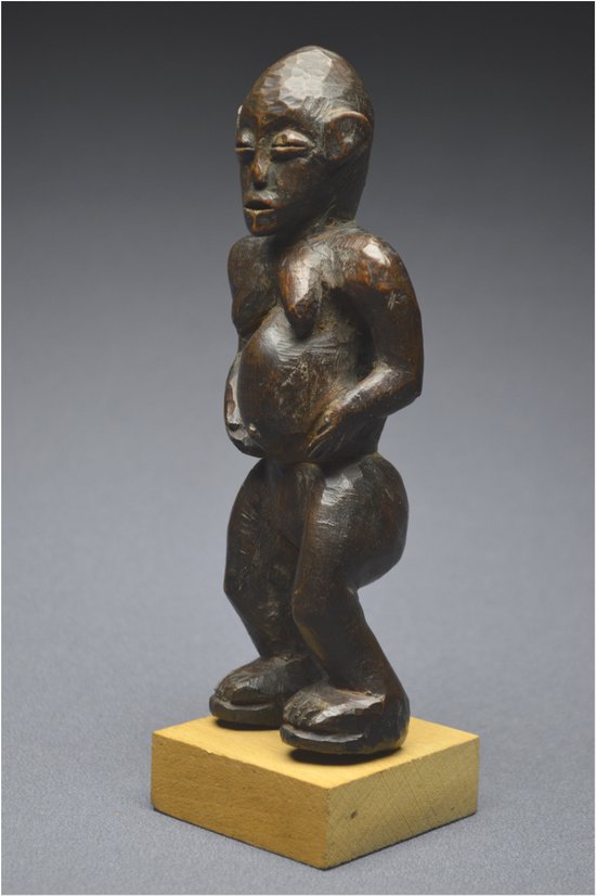 Tanzania, Zigwa people, Mid 20th century, Ancient anthropomorphic statuette with shiny patina