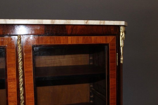 Louis XVI Style Marquetry Display Case Late 19th Century