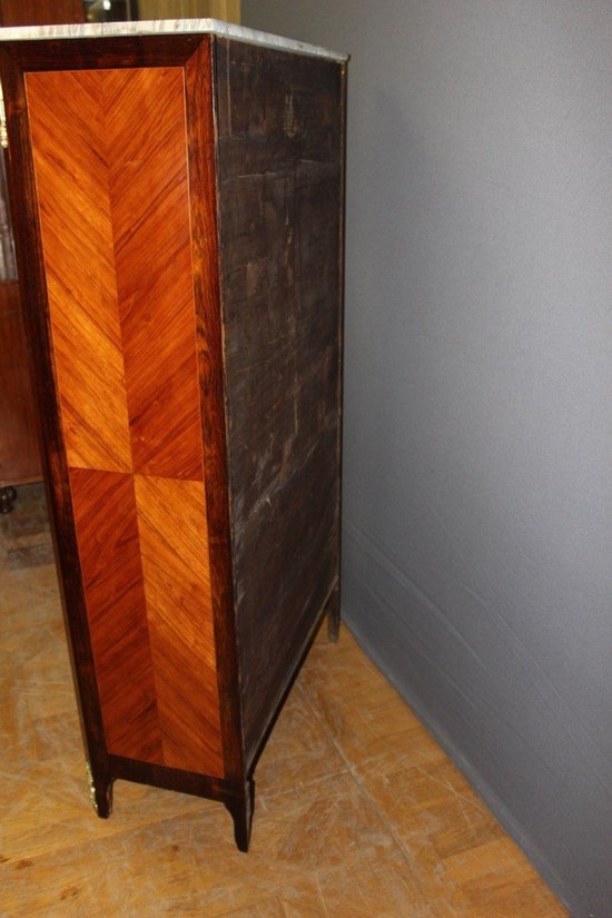 Louis XVI Style Marquetry Display Case Late 19th Century