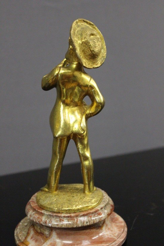 Coppia di sculture in bronzo "bambini fumanti" fine XIX secolo