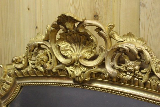 Spiegel Im Stil von Louis XV Aus Holz Und Vergoldetem Stuck XIX