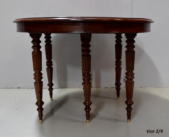 Oval table in solid mahogany, Louis-Philippe period - Middle 19th century