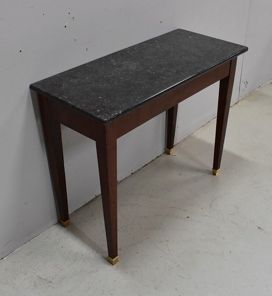 Small Console Table in Mahogany Burl veneer, Directoire taste - 1st part of the XIXth century