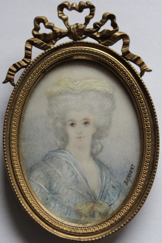 Miniature On Ivory Portrait Of Madame Necker End XIX