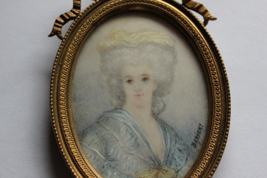 Miniature On Ivory Portrait Of Madame Necker End XIX