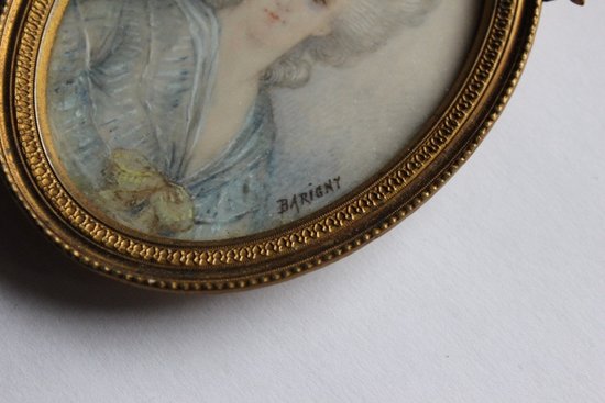 Miniature On Ivory Portrait Of Madame Necker End XIX