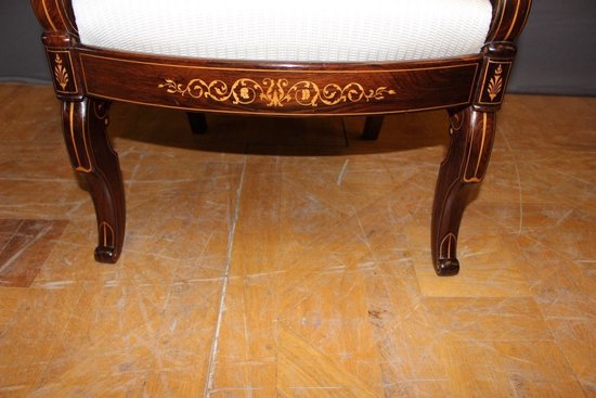 Pair Of Charles X period Armchairs In Marquetry