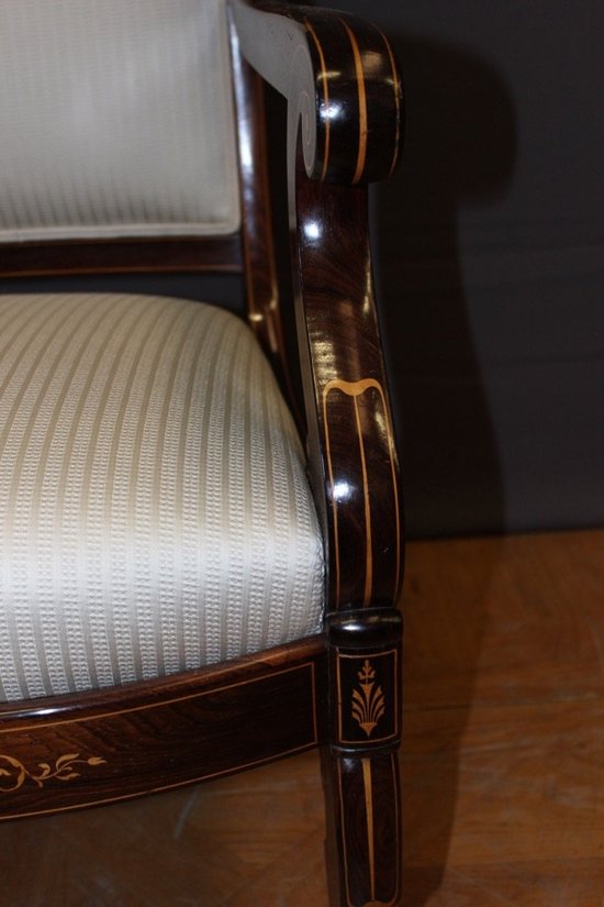 Pair Of Charles X period Armchairs In Marquetry