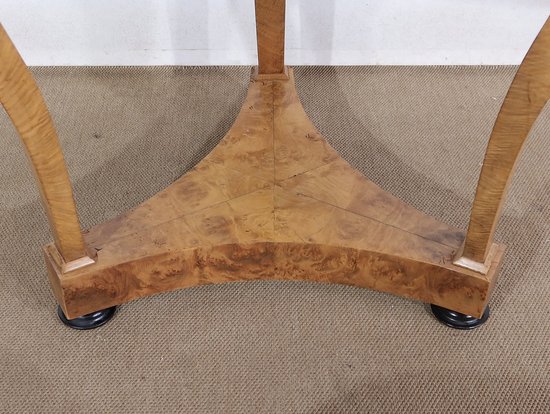 Pedestal table in walnut and marble, Restoration period - Early 19th century