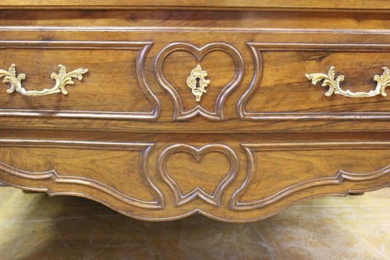 Provencal Chest Of Drawers In Walnut Dite Sauteuse XVIII