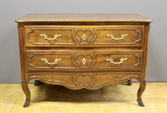 Provencal Chest Of Drawers In Walnut Dite Sauteuse XVIII