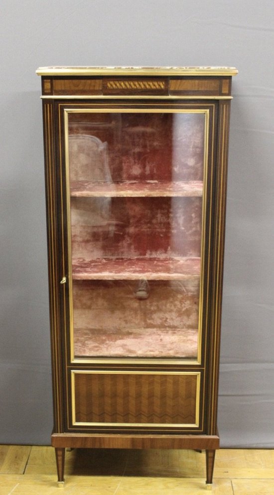 Louis XVI Style Marquetry Display Case