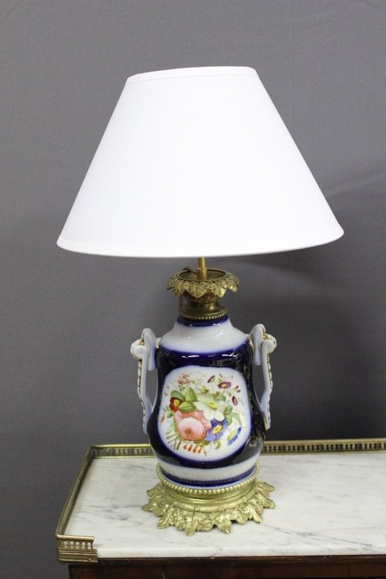 Paire De Lampes En Porcelaine De Bayeux Fin XIX