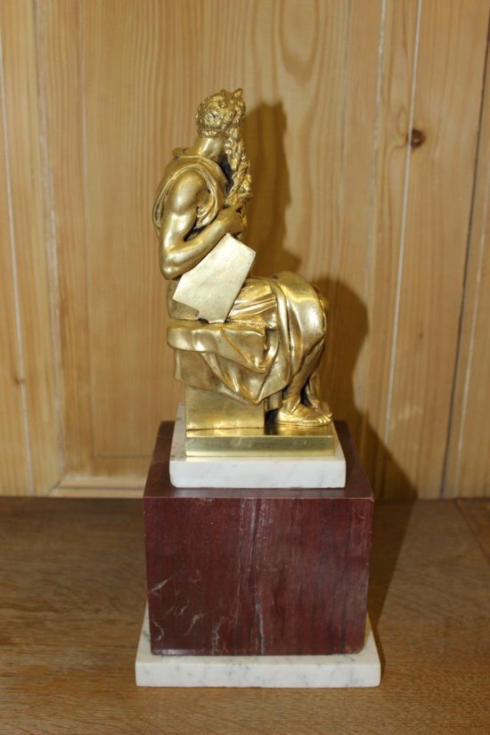 Gilded bronze Moses Holding the Tables of the Law after Michelangelo