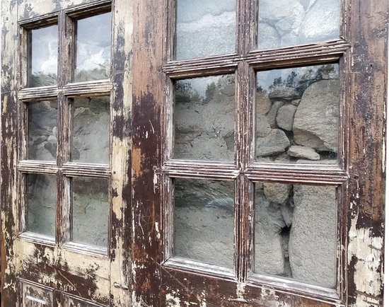 Two Pairs Of Antique 19th Century Teak Glass Doors