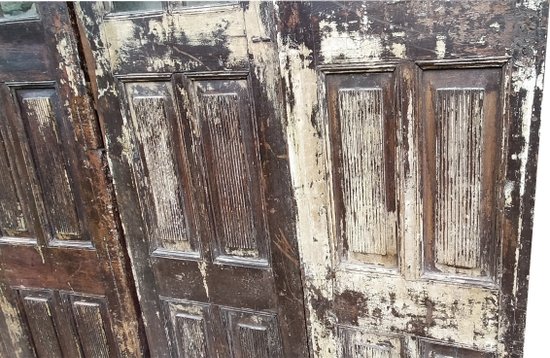 Two Pairs Of Antique 19th Century Teak Glass Doors