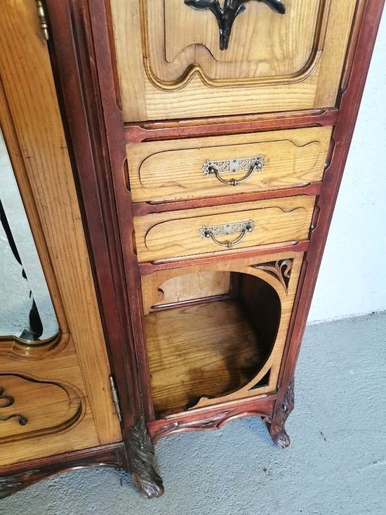 Cabinet Art Nouveau Ecole de Nancy "Aux Pavots