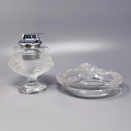 1970 Superb set of smokers by Lalique. Signed at the bottom. Made in France