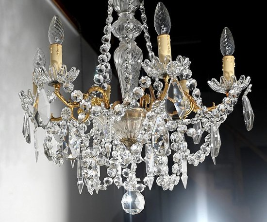 Lustre en Cristal et Bronze, style louis XV, époque Napoléon III – Milieu XIXe