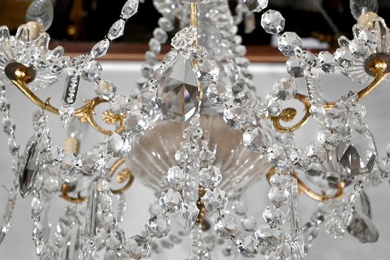 Lustre en Cristal et Bronze, style louis XV, époque Napoléon III – Milieu XIXe