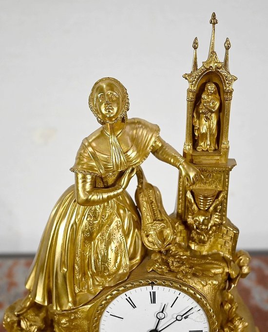 Pendule en bronze doré, époque Napoléon III – Milieu XIXe