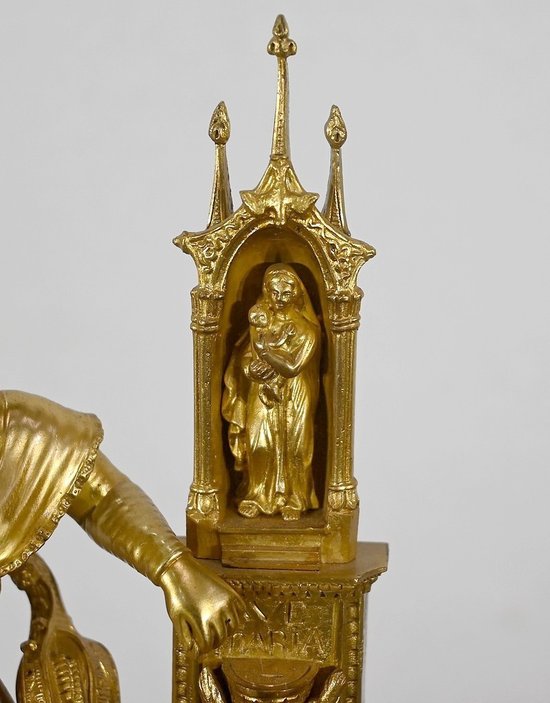 Pendule en bronze doré, époque Napoléon III – Milieu XIXe